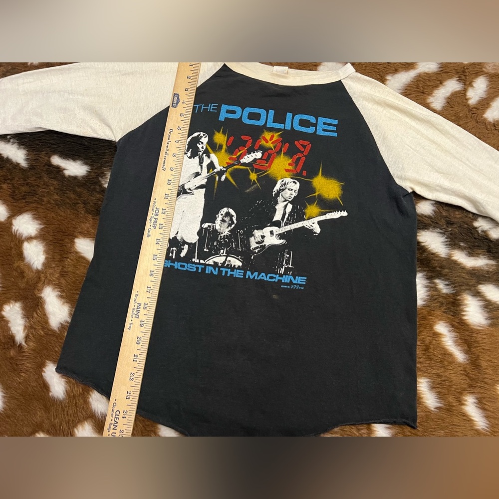 Rare HTF VTG Single Stitch The Police Band Concert Tour 80s Raglan T-shirt - Picture 6 of 16